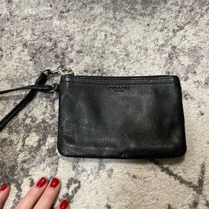 Coach Midnight Black Leather Pouch